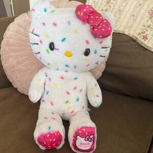 Sanrio Build A Bear Hello Kitty 40th Anniversary Plush Confetti Sprinkles Bow